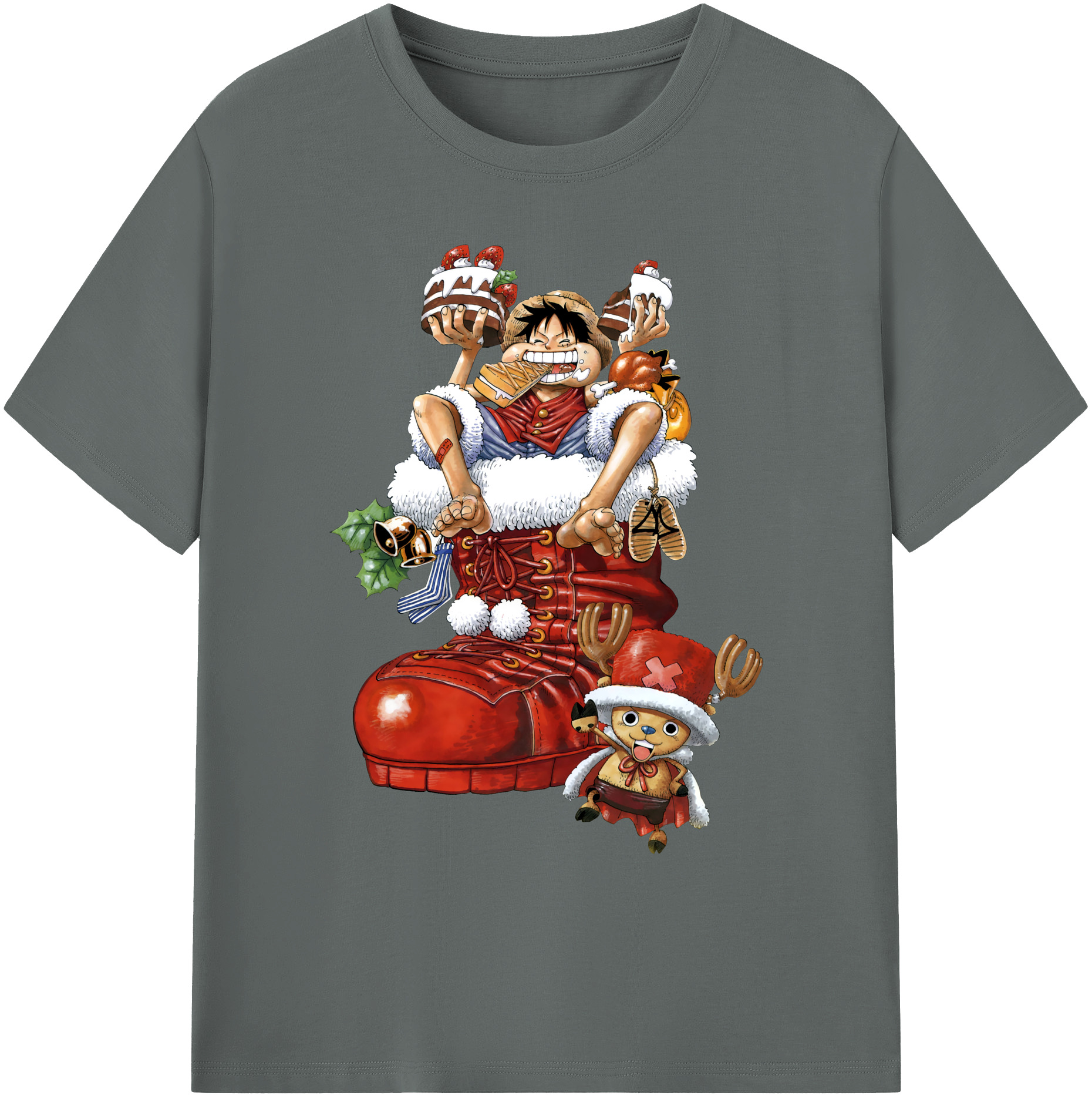 ワンピース モンキー・D・ルフィ ONE PIECE Monkey D. Luffy 綿100％ メンズ半袖Tシャツ｜肌触りやわらか＆通気性